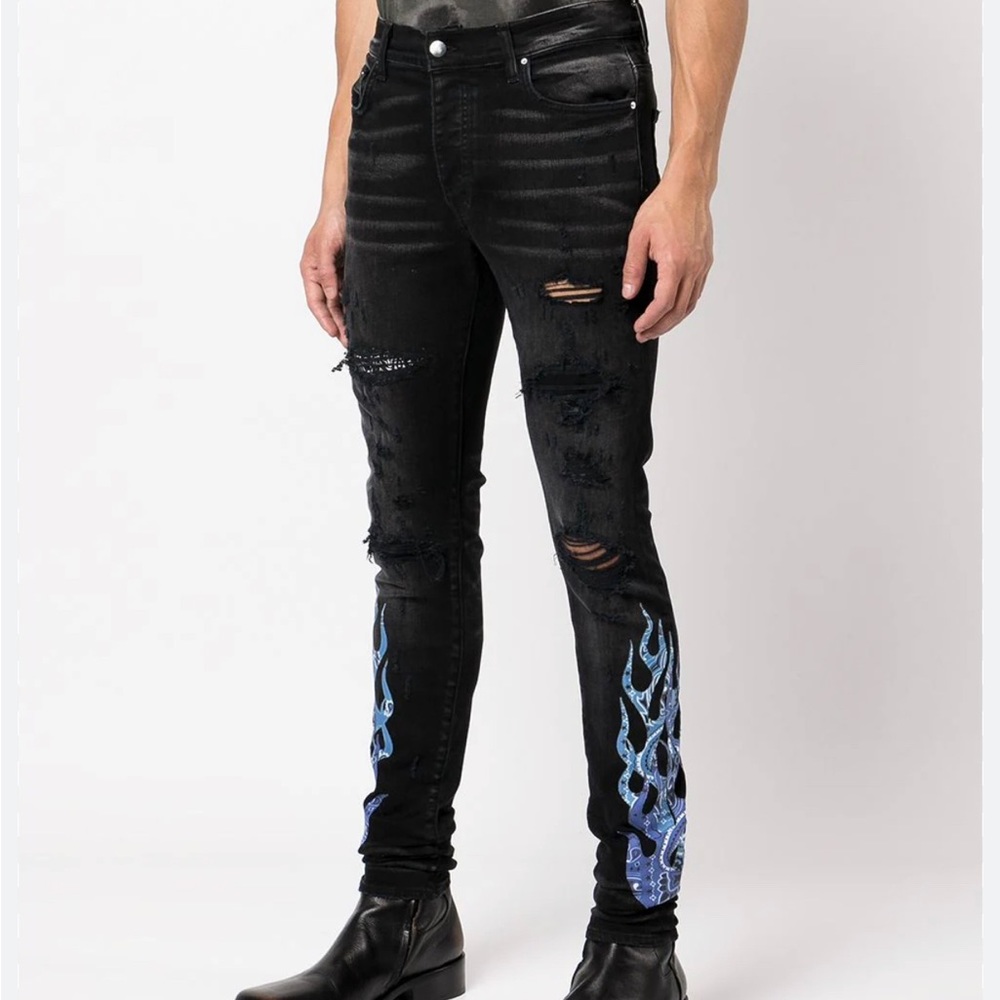AMIRI
flame-detail skinny-cut jeans